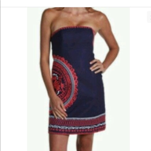 lilly pulitzer bowen basket weave strapless dress